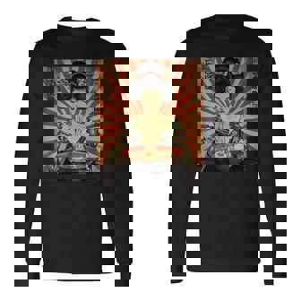 ラーメンをすする芸者 長袖Tシャツ - Kawaiitshirt