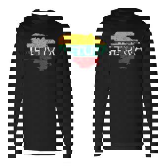 リトアニア国旗 Lietuva アンティーク調 メンズ レディース キッズ 長袖Tシャツ - Kawaiitshirt