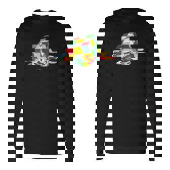 ルービックキューブパズル 溶けるクールなグラフィックデザイン 長袖Tシャツ - Kawaiitshirt