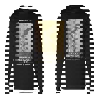 ルーヴル美術館 パリ フランス 翼のある勝利 筆プリント 長袖Tシャツ - Kawaiitshirt