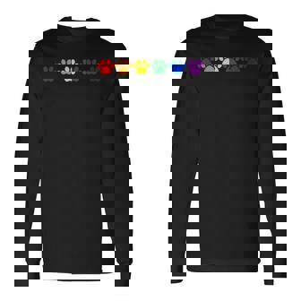 レインボー肉球 Lgbtq プライド ミニマル 長袖Tシャツ - Kawaiitshirt