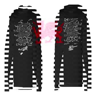 レクサム ウェールズドラゴン 小台本 長袖Tシャツ - Kawaiitshirt