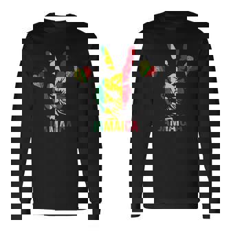 レゲエラスタカラーズ レッド グリーン イエロー ジャマイカ 長袖Tシャツ - Kawaiitshirt