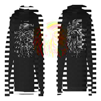 レゲエ服 メンズ ルーツ ラスタライオン 420 ジャマイカ 長袖Tシャツ - Kawaiitshirt