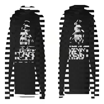 レジスト ペンギン アクティビズム ティー ペンギン 抗議 関税 長袖Tシャツ - Kawaiitshirt