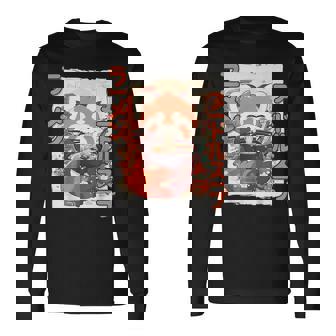 レッサーパンダ好きラーメン カワイイ猫 レッサーパンダラーメン 長袖Tシャツ - Kawaiitshirt