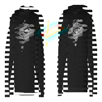 レトロ カセット テープ ペンシル 80 年代 90 年代の音楽ミックステープの振り返り 長袖Tシャツ - Kawaiitshirt