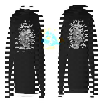 レトロ スケルトン ビーチ サンタクルーズ 長袖Tシャツ - Kawaiitshirt