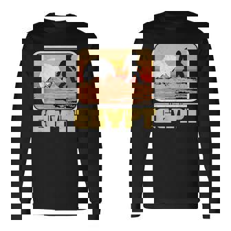 レトロ ビッグフット & ピラミッド エジプト サスカッチ グラフィック 長袖Tシャツ - Kawaiitshirt