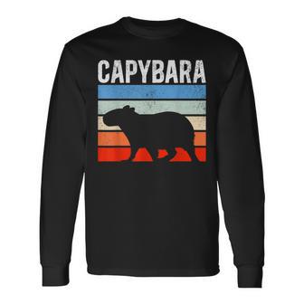 レトロ ビンテージ カピバラ かわいい 動物 長袖Tシャツ - Kawaiitshirt