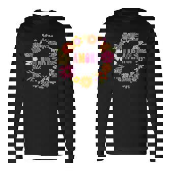 レトロ ボーホー フラワー アモーレ 愛 イタリア語 イタリア 旅行 長袖Tシャツ - Kawaiitshirt