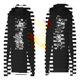 レトロ ヴィンテージ かわいい フレンチブルドッグ パリ お土産 ギフト 長袖Tシャツ - Kawaiitshirt