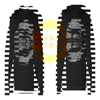 レトロ ヴィンテージ キツネ 反射 70年代 80年代 犬 動物 長袖Tシャツ - Kawaiitshirt