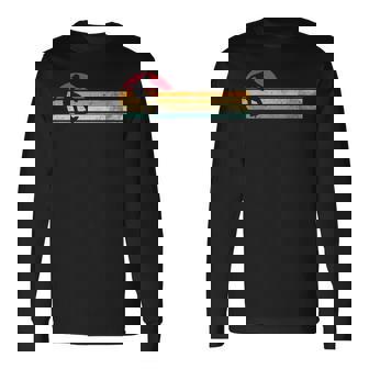 レトロ ヴィンテージ スケートボーダーシルエット スケートボード 長袖Tシャツ - Kawaiitshirt