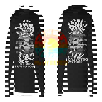 レトロ 釣り療法 メンタルヘルス ストレス解消 フィッシャーマン 長袖Tシャツ - Kawaiitshirt