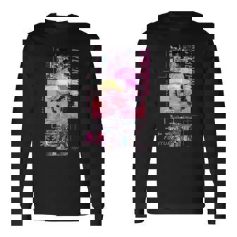 レトロなサイバーパンクヴェイパーウェーブ の 美学を取り入れた日本のサイバーパンクアニメ 長袖Tシャツ - Kawaiitshirt