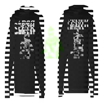 レトロなスリースタック爬虫類エイリアンのグラフィック。 長袖Tシャツ - Kawaiitshirt