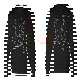 レトロなブルーグラス、ギター、バンジョー、フィドル、マンドリン 長袖Tシャツ - Kawaiitshirt