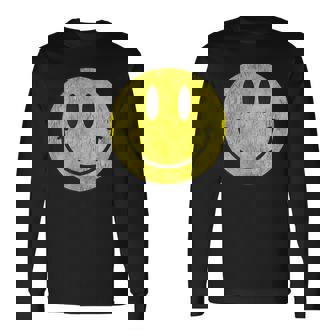 レトロアシッドハウス 80年代90年代ヴィンテージスマイルtシャツ アンティーク調 長袖Tシャツ - Kawaiitshirt