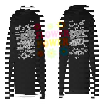 レトロフラワーパワー 60年代 70年代 美的 ヒッピー ボーホースタイル 長袖Tシャツ - Kawaiitshirt