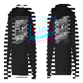 レトロヴェイパーウェイブカセット ロフィ アニメ 日本の美学 長袖Tシャツ - Kawaiitshirt