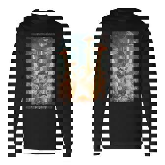 レトロ日本アニメ怪獣モンスターナマケモノセルフィー東京ufo 長袖Tシャツ - Kawaiitshirt