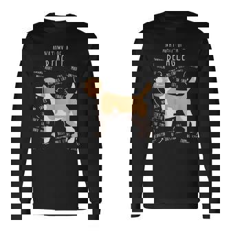 レモンビーグル犬の解剖学、面白い かわいい ペット 犬 ママ ドッグ パパ 長袖Tシャツ - Kawaiitshirt