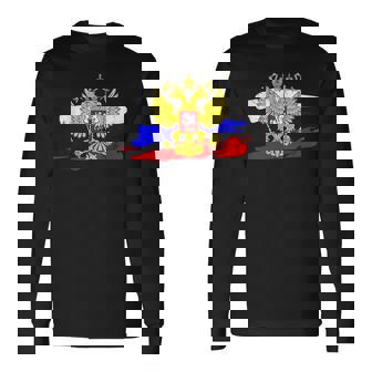 ロシア国章 ロシア国旗 イーグルエンブレム付き 長袖Tシャツ - Kawaiitshirt