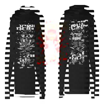 ロッキング・100デイズ・オブ・スクール・ファニー・ギター・キッズ 長袖Tシャツ - Kawaiitshirt