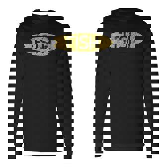 ロングボード サーフボード ヴィンテージ レトロ フィッシュタイプ 長袖Tシャツ - Kawaiitshirt