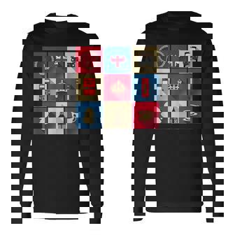 ロンドンバス スカイライン イギリス国旗 ユニオンジャック 長袖Tシャツ - Kawaiitshirt