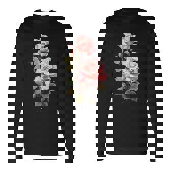 ローズシャツ 美しいピンクのバラとつぼみ 長袖Tシャツ - Kawaiitshirt