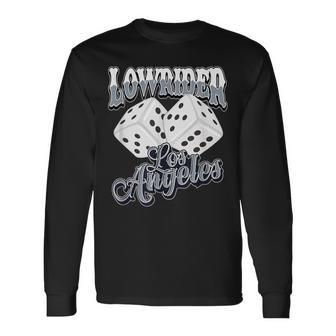 ローライダー・ダド、LAチカーノ ダイス、ロサンゼルス ローライダー スタイル 長袖Tシャツ - Kawaiitshirt