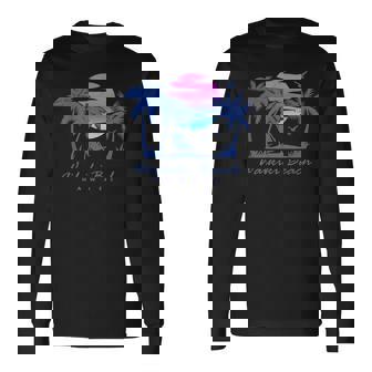 ワイキキ ビーチ ハワイ レトロ ヴィンテージ サンセット ファミリー バケーション 長袖Tシャツ - Kawaiitshirt