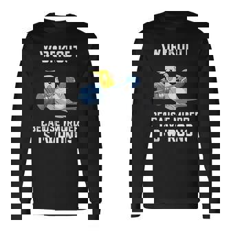 ワークアウト Because Murder Is Wrong 面白いオウム オカメインコ 鳥 長袖Tシャツ - Kawaiitshirt