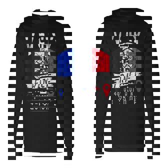 ヴィシー フランス 国旗 Gps座標 長袖Tシャツ - Kawaiitshirt