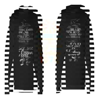 ヴィンテージ 1975 パームツリー サンセット 50歳 誕生日 レトロ 長袖Tシャツ - Kawaiitshirt