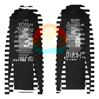 ヴィンテージ Easy Distracted By モルモット レトロ モルモット 長袖Tシャツ - Kawaiitshirt