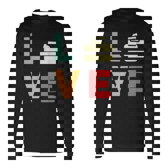 ヴィンテージ I Love Curling Curling Lover レトロカーリング 長袖Tシャツ - Kawaiitshirt