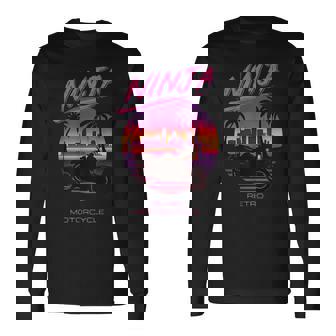 ヴィンテージ Ninja スポーツバイク スーパースポーツ 80S 映画 シンセウェーブ マイアミ バイス シティー 長袖Tシャツ - Kawaiitshirt