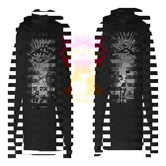 ヴィンテージ Ufo 牛 誘拐 エイリアン レトロ 長袖Tシャツ - Kawaiitshirt