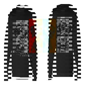 ヴィンテージ ジャイアント シュナウザー 犬 ママ パパ キッズ メンズ レディース 長袖Tシャツ - Kawaiitshirt