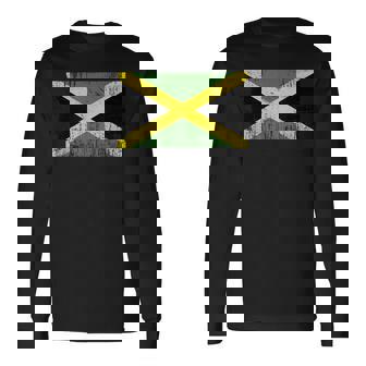 ヴィンテージ ジャマイカ バナー ファン ジャマイカ 国旗 レトロ 長袖Tシャツ - Kawaiitshirt