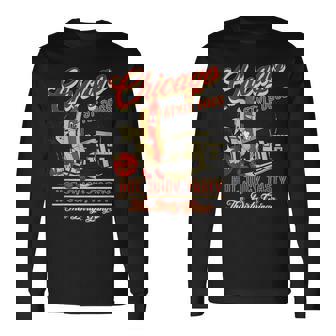 ヴィンテージ ダーティ グリンゴ シカゴスタイル ホットドッグ レトロ バイカー 長袖Tシャツ - Kawaiitshirt