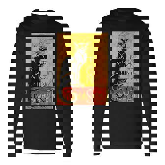 ヴィンテージ トゥール デュ シャ ノワール クロネコ ハロウィン用 長袖Tシャツ - Kawaiitshirt