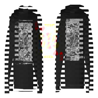 ヴィンテージ ハートのキングトランプ ハロウィン カジノ 長袖Tシャツ - Kawaiitshirt