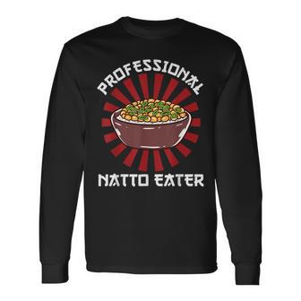 ヴィンテージ 納豆好き プロ仕様 納豆喰い 和風 長袖Tシャツ - Kawaiitshirt