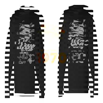 ヴィンテージ1970 カセット・ペンシル 55歳の誕生日 長袖Tシャツ - Kawaiitshirt