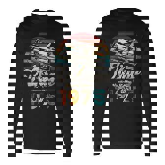 ヴィンテージ1975バースデー50年カセットペンシル 長袖Tシャツ - Kawaiitshirt