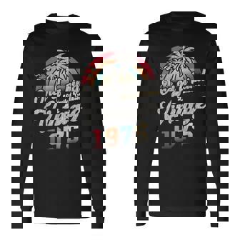 ヴィンテージ1975バースデー50年パームツリー レトロ 長袖Tシャツ - Kawaiitshirt